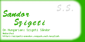 sandor szigeti business card